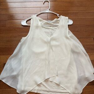 Green Envelope Asymmetrical Cream Tank Top